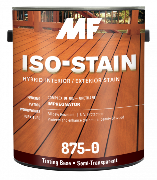 Полупрозрачная гибридная защитная пропитка (морилка) по дереву MF Paints ISO-STAIN 875 Hybrid Interior/Exterior Stain