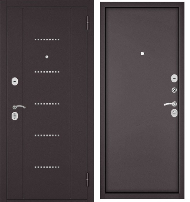 Входная дверь в квартиру TRUST ECO металл RL-12 Букле шоколад, отделка металл 100 (Букле шоколад)