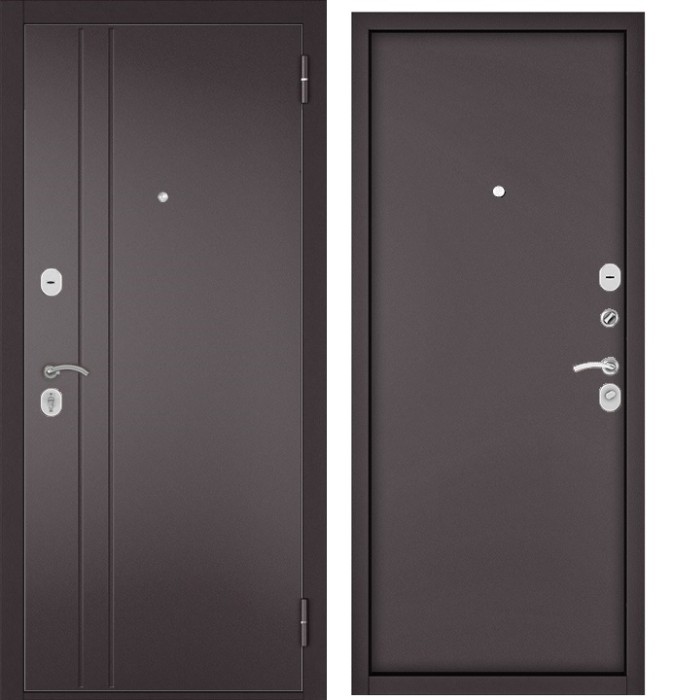 Входная дверь в квартиру TRUST ECO металл RL-2 Букле шоколад, отделка металл 100 (Букле шоколад)