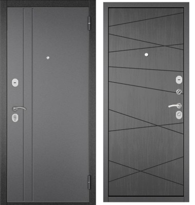 Входная дверь в квартиру TRUST ECO металл RL-2 Букле графит, отделка МДФ 130 (Дуб серый)