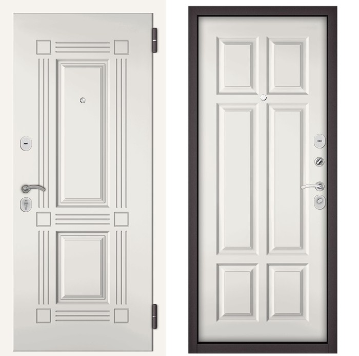 Входная дверь в квартиру TRUST MASS МДФ 104, отделка МДФ 109 (Белый софт)