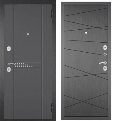 Входная дверь в квартиру TRUST ECO металл RL-10 Букле графит, отделка МДФ 130 (Дуб серый)