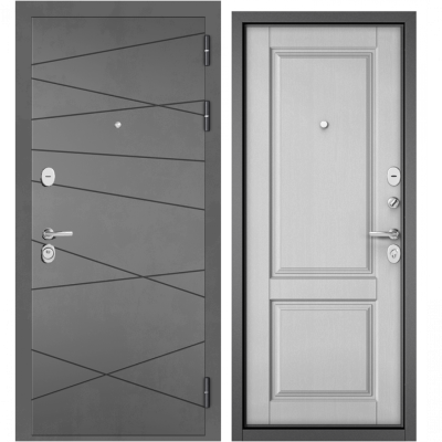 Входная дверь Зелар Зелар-Фэмили Графит софт - 130, Дуб белый матовый - 1