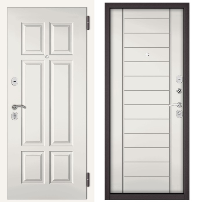 Входная дверь в квартиру TRUST ECO МДФ 109, отделка МДФ 137 (Белый софт)