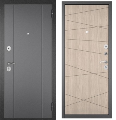 Входная дверь в квартиру HOME ECO металл RL-1 Букле графит, отделка МДФ 130 (Ясень ривьера айс)