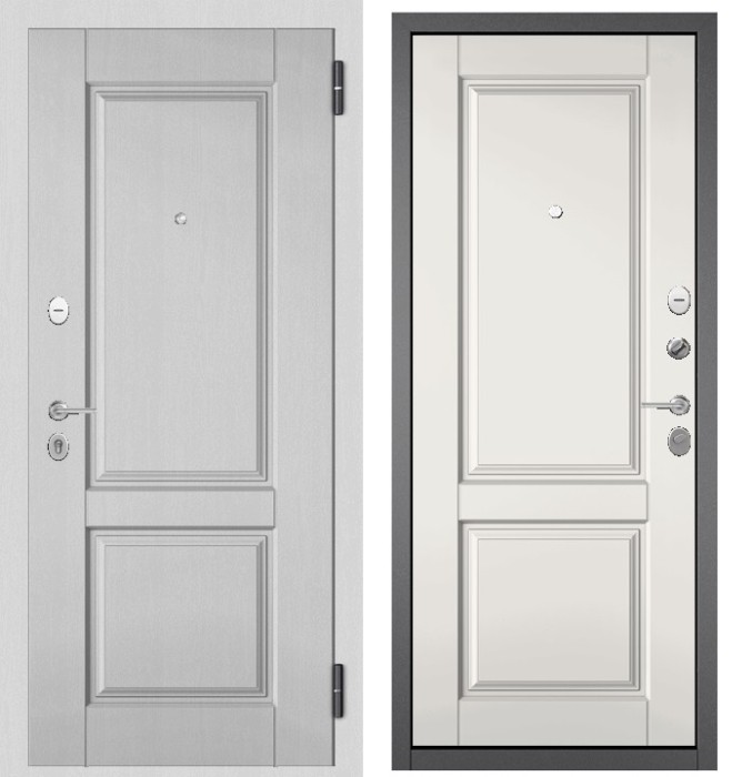 Входная дверь в квартиру FAMILY MASS МДФ D-1 Дуб белый матовый, отделка МДФ D-1 (Белый софт)