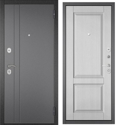 Входная дверь в квартиру FAMILY ECO металл RL-2 Букле графит, отделка МДФ D-1 (Ларче бьянко)