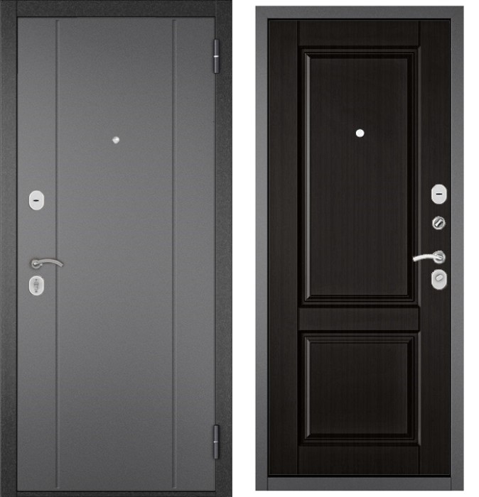 Входная дверь в квартиру FAMILY ECO металл RL-1 Букле графит, отделка МДФ D-1 (Венге)