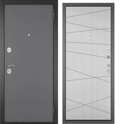 Входная дверь в квартиру TRUST MASS-90 Букле антрацит/Белый софт 9S-130