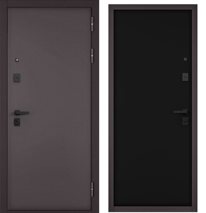 Входная дверь в квартиру CITY PRIME STANDART Букле шоколад, МДФ отделка 100 (Черный матовый)