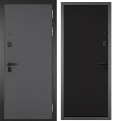 Входная дверь в квартиру CITY PRIME STANDART Букле антрацит, МДФ отделка 100 (Графит софт)