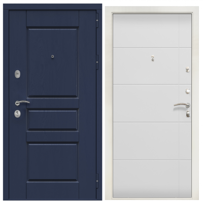 Входная дверь Зелар Евро 3, РоялВуд Синий №149, белый матовый №156