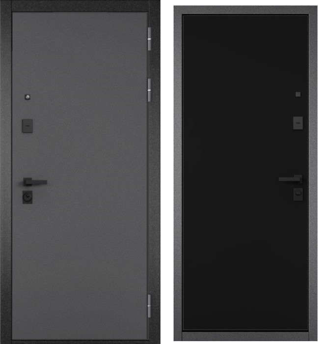 Входная дверь в квартиру CITY PRIME STANDART Букле антрацит, МДФ отделка 100 (Черный матовый)