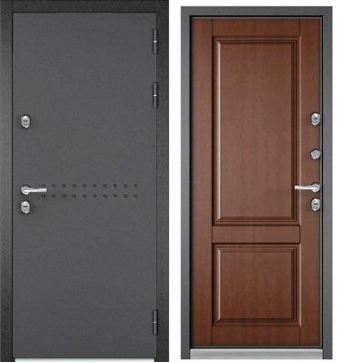 Входная дверь с терморазрывом в дом TERMO R4 Букле графит, МДФ отделка D-1 (Дуб золотой)