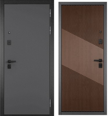 Входная дверь в квартиру CITY PRIME STANDART Букле антрацит, МДФ отделка 163 (Карамель)