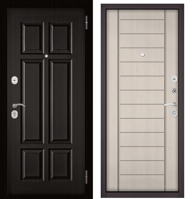 Входная дверь в квартиру HOME ECO МДФ 109 Венге, отделка МДФ 137 (Ларче бьянко)