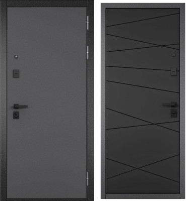 Входная дверь в квартиру CITY PRIME STANDART Букле антрацит, МДФ отделка 130 (Черный матовый)