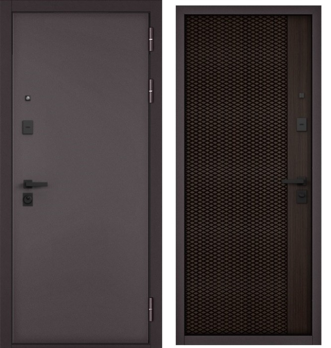 Входная дверь в квартиру CITY PRIME STANDART Букле шоколад, МДФ отделка 159 (Венге)