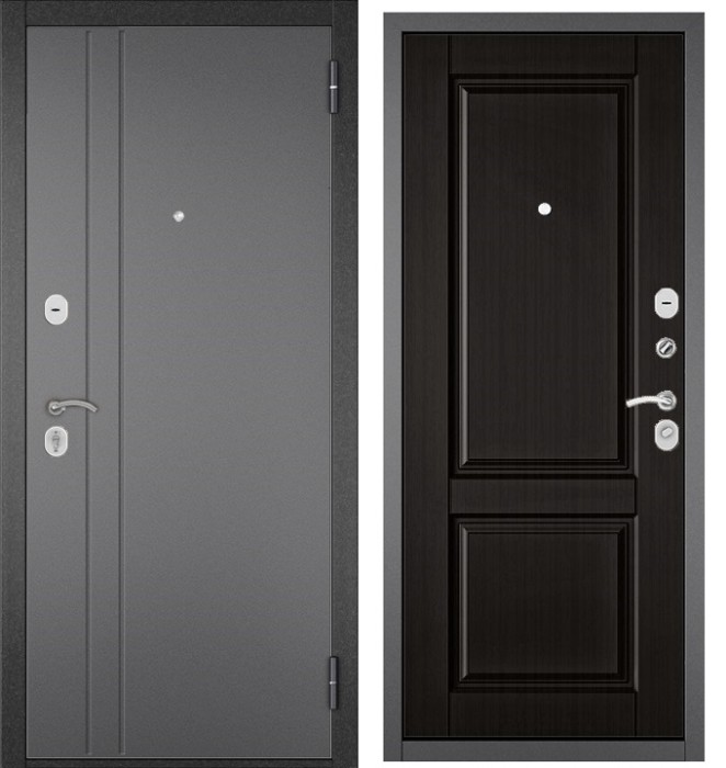 Входная дверь в квартиру TRUST ECO металл RL-2 Букле графит, отделка МДФ D-1 (Венге)