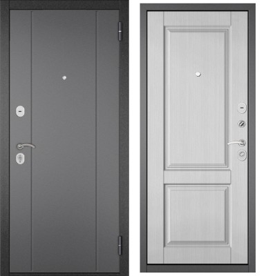 Входная дверь в квартиру HOME ECO металл RL-1 Букле графит, отделка МДФ D-1 (Ларче бьянко)