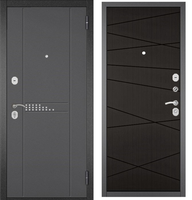 Входная дверь в квартиру TRUST ECO металл RL-10 Букле графит, отделка МДФ 130 (Венге)