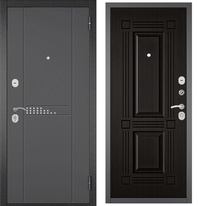 Входная дверь в квартиру TRUST ECO металл RL-10 Букле графит, отделка МДФ 104 (Венге)