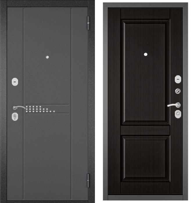 Входная дверь в квартиру HOME ECO металл RL-10 Букле графит, отделка МДФ D-1 (Венге)