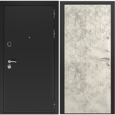 Входная дверь Зелар Евро 2, черный муар, бетон светлый №154