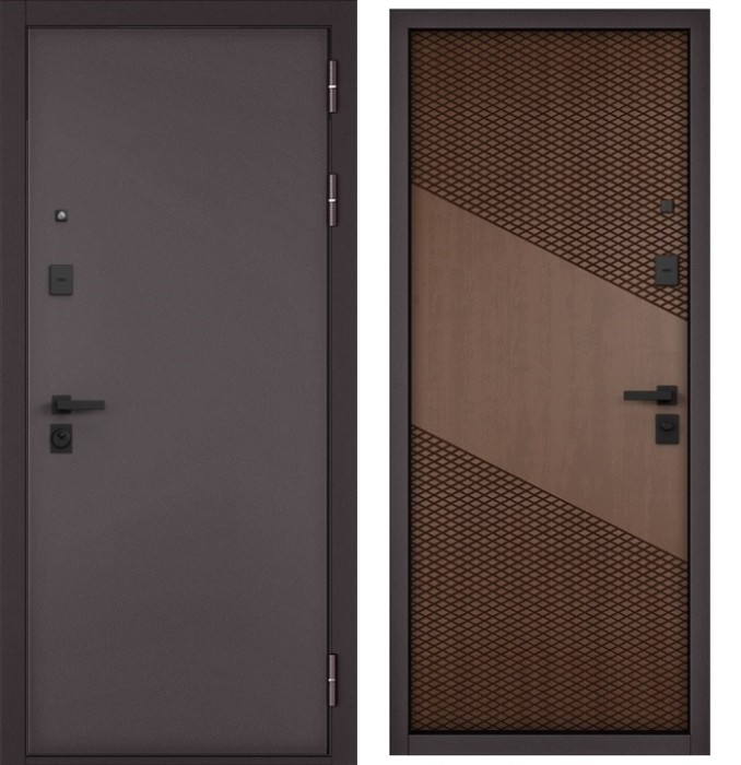 Входная дверь в квартиру CITY PRIME STANDART Букле шоколад, МДФ отделка 163 (Карамель)
