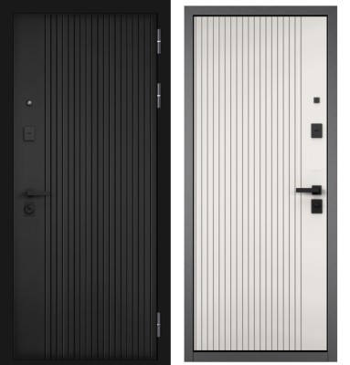 Входная дверь в квартиру CITY PRIME МДФ 161 CSmart Черный матовый, МДФ отделка 160 (Белый матовый)