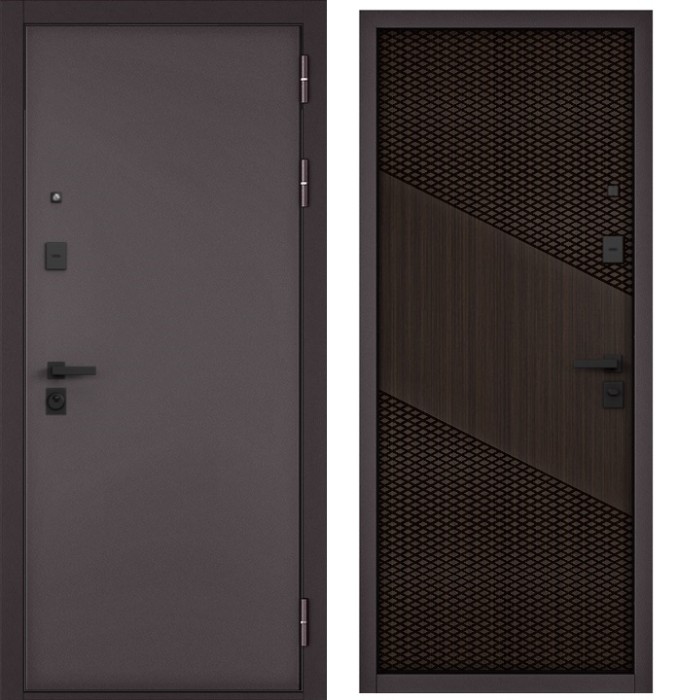 Входная дверь в квартиру CITY PRIME STANDART Букле шоколад, МДФ отделка 163 (Венге)