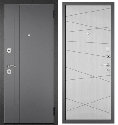Входная дверь в квартиру HOME ECO металл RL-2 Букле графит, отделка МДФ 130 (Ларче бьянко)