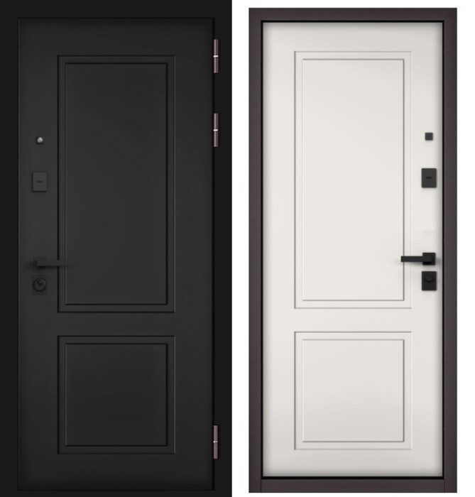 Входная дверь в квартиру CITY PRIME МДФ 1 CSmart Черный матовый, МДФ отделка 1 (Белый матовый)