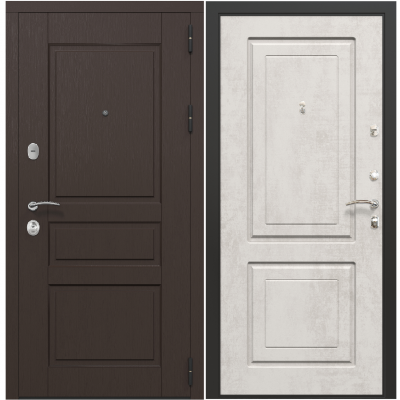 Входная дверь Зелар Евро 3, венге тисненный №149, бетон крем №69